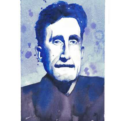 George Orwell - Watercolour and ink. 