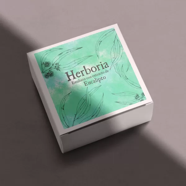 Eucalipto – Eucalyptus camaldulensis Pluma y tinta china. Packaging montaje ilustrativo.