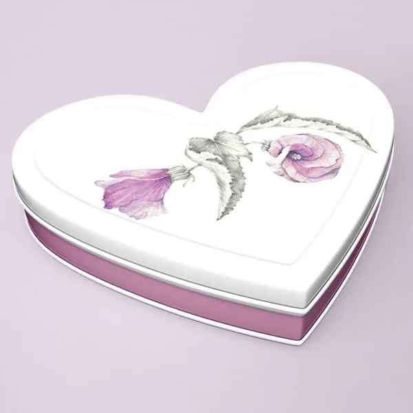 Rosa de río – Hibiscus striatus. Grafito y acuarela. Packaging montaje ilustrativo.