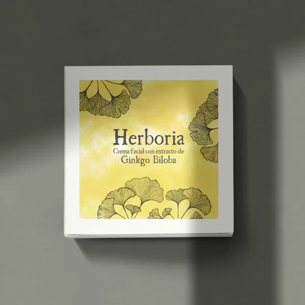 Ginkgo - Illustration for packaging. Mockup.