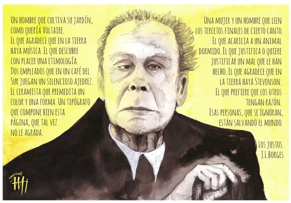 Jorge Luis Borges - Acuarela y tinta china.