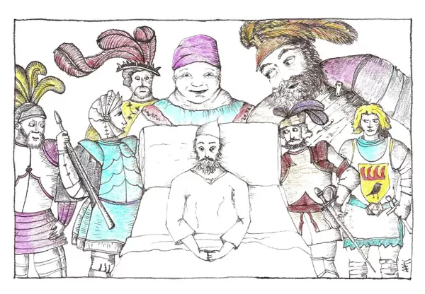 II-Cap 1. Don Quijote en compañía de Amadís de Gaula y otros personajes legendarios.