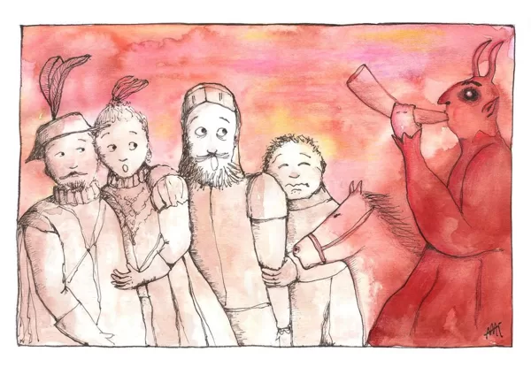 II-Cap.34. "The duke was astounded, the duchess amazed, Don Quixote wondering..."