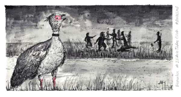"A crested screamer cried; Cruz had the sense that he had lived the moment before."