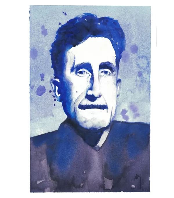 George Orwell - Watercolour and ink. 