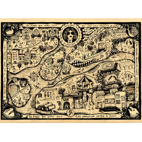 Mapa de canciones infinitas de Charly García.
